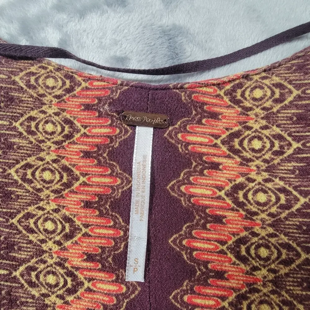 Free People S Catch Me if You Can Deep Neck Boho Oversized Top